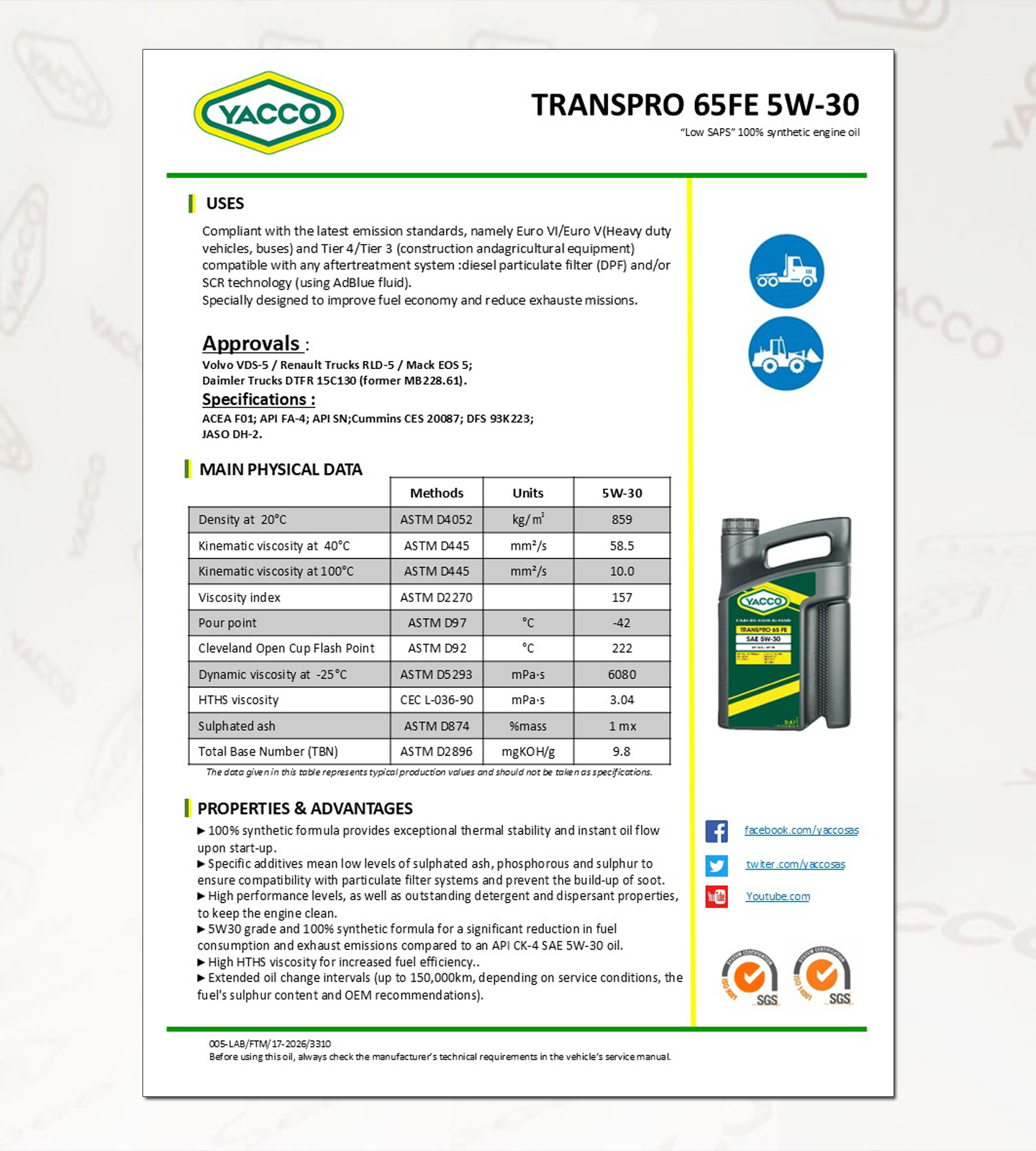 화물차용 합성유, 벤츠,볼보,트럭 엔진오일, TRANSPRO 65FE 5W30,연비좋은엔진오일,엔진오일,스카니아엔진오일,스카니아_DATA.png