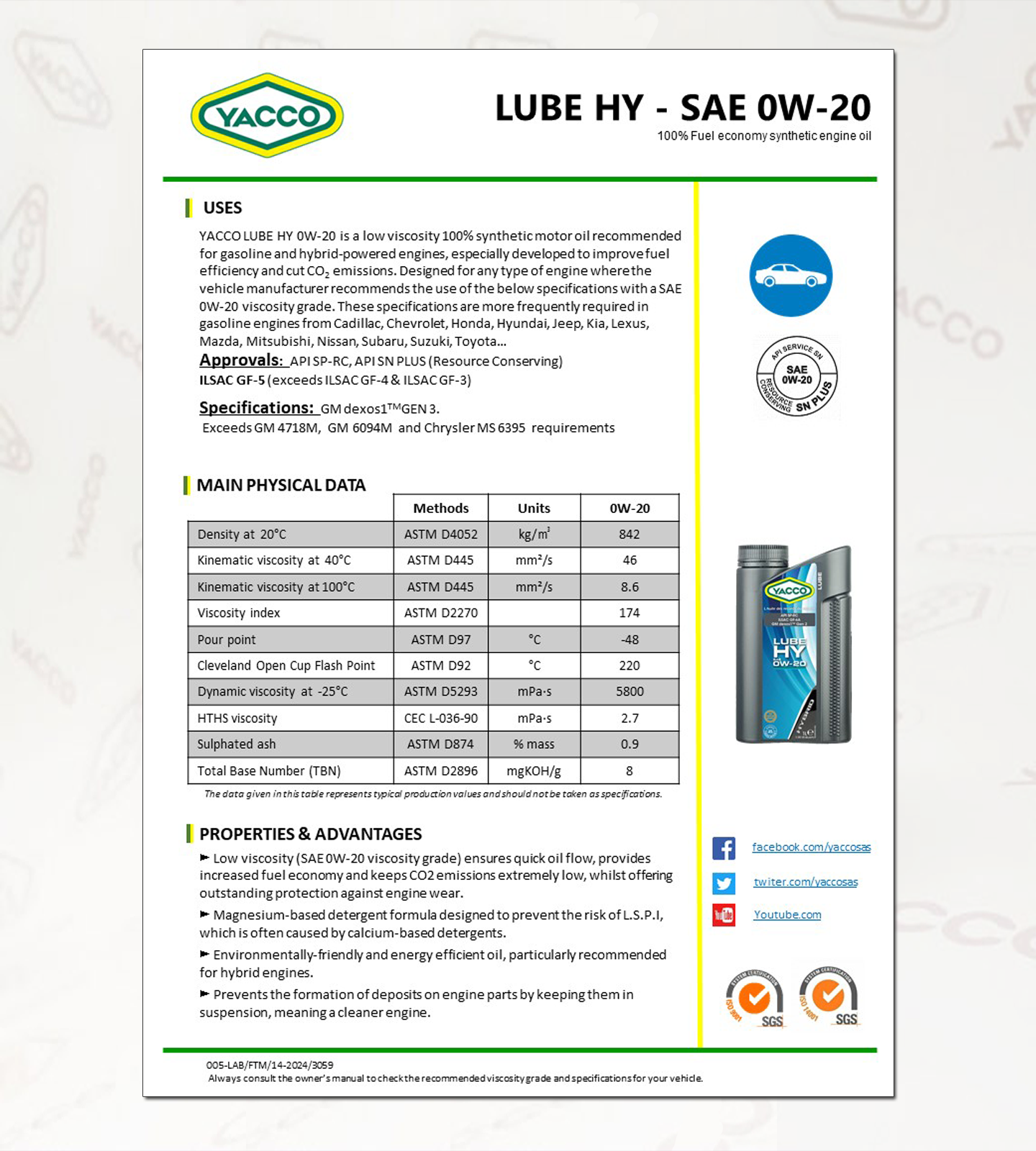 하이브리드차용 엔진오일,야코 LUBE HY 0W20,API SP,SN plus-DATA.png