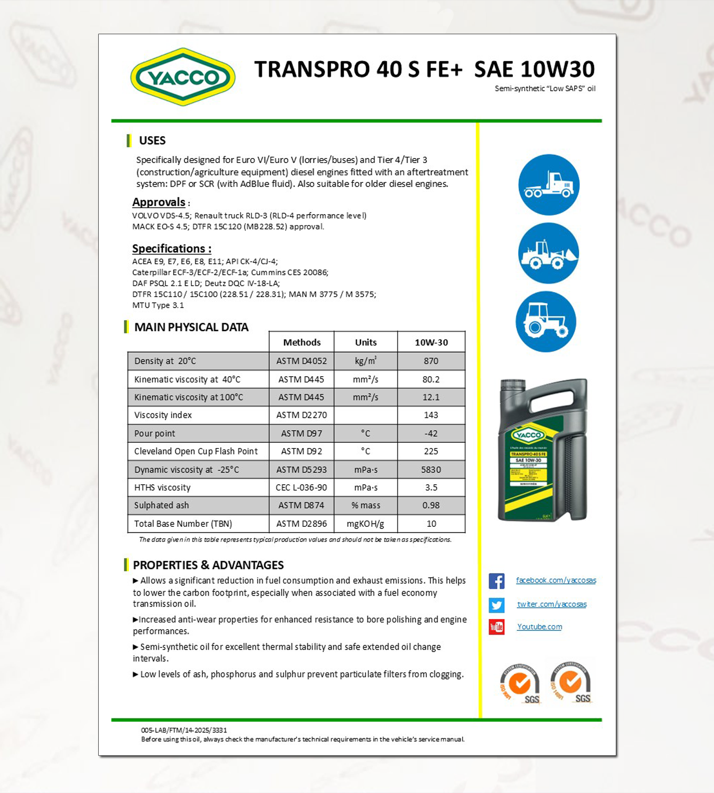 화물차, 건설중장비, 농기계용, 합성, 엔진오일, TRANSPRO 40 S FE+ 10W30-DATA,스카니아,만,더쎈,맥쎈,볼보,벤츠,현대.png