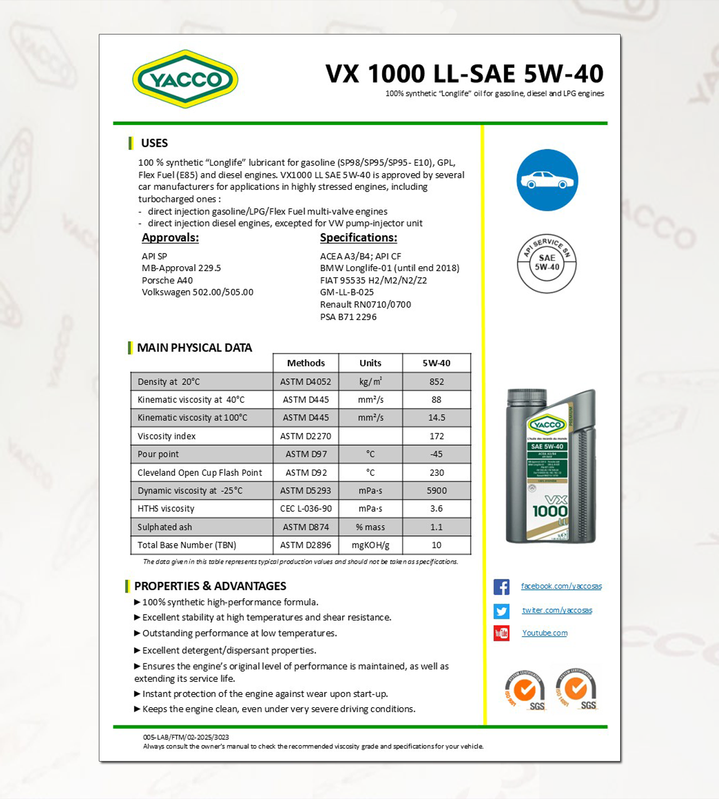 가솔린 GDI, TGDI 엔진오일, API SP , VX 1000 LL 5W40-data.png