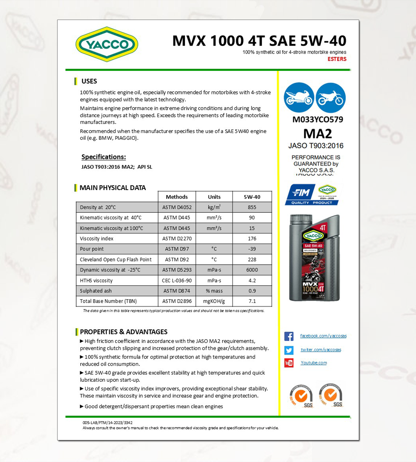 오토바이 엔진오일, 바이크 엔진오일,야코 MVX 1000 4T 5W40_DATA.png