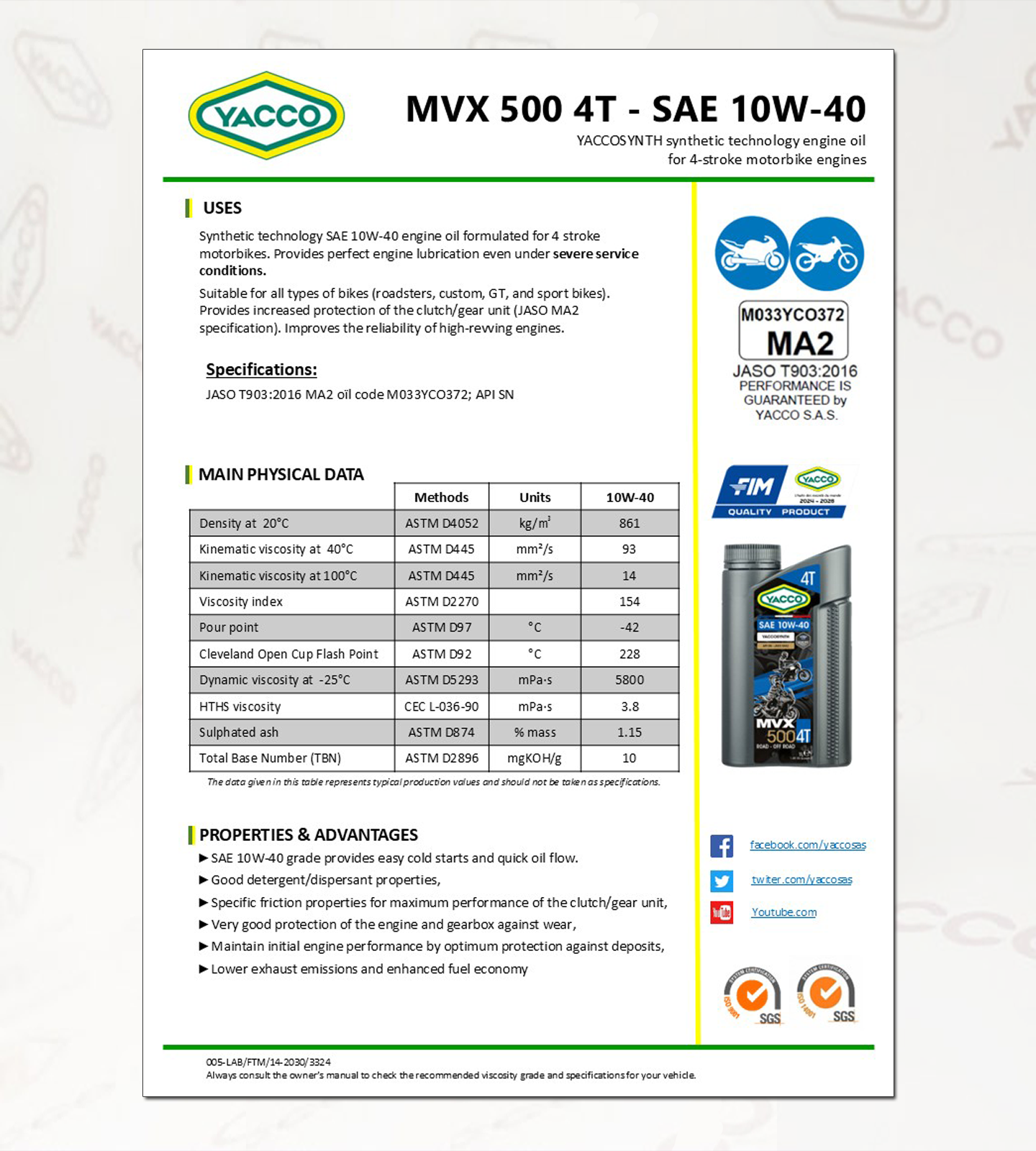 바이크 엔진오일,오토바이 엔진오일 ,야코 MVX 500 4T 10W40-DATA.png